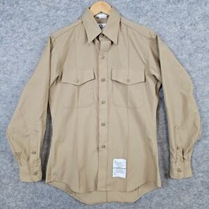 Defense Logistics Agency Men's Khaki Shirt Size M‎ 15x33 Tactical Government